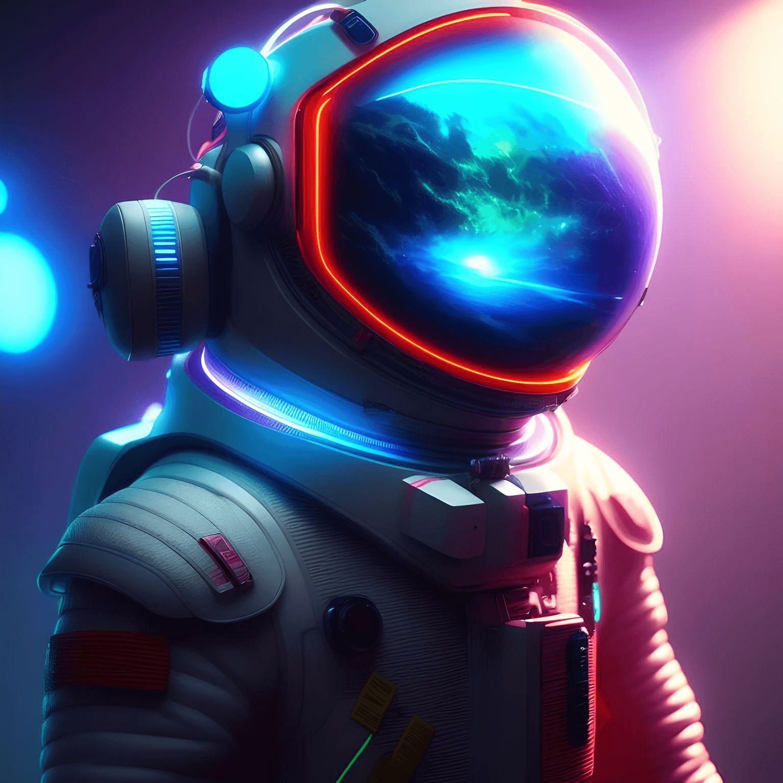 astronaut with blue colors