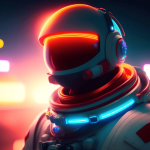 astronaut with warm colors